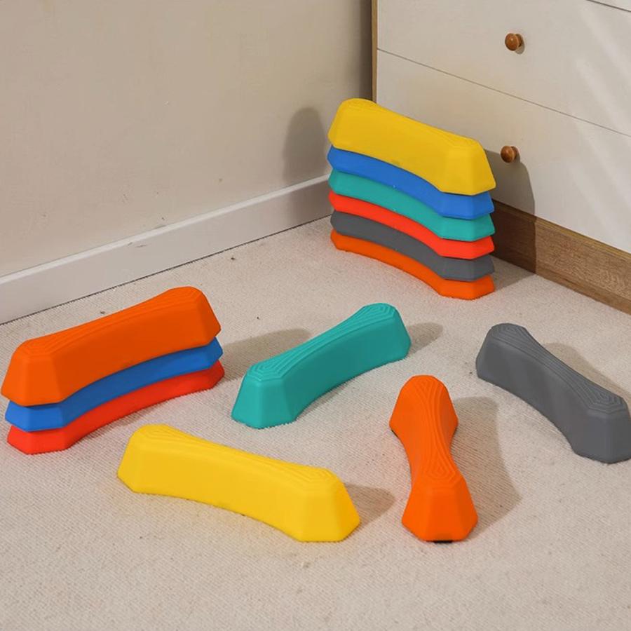 Stepping Funy Stones For Kids Rainbow Non-Slip Textured Sensory Stepping Stones For Kids Portable Obstacle Course Indoor Outdoor