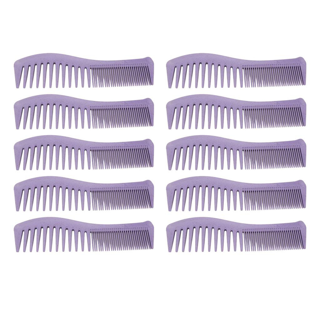 10 Pcs Hair Comb Fine and Wide Tooth Ergonomic Handle Wheat Straw Hair Styling Comb