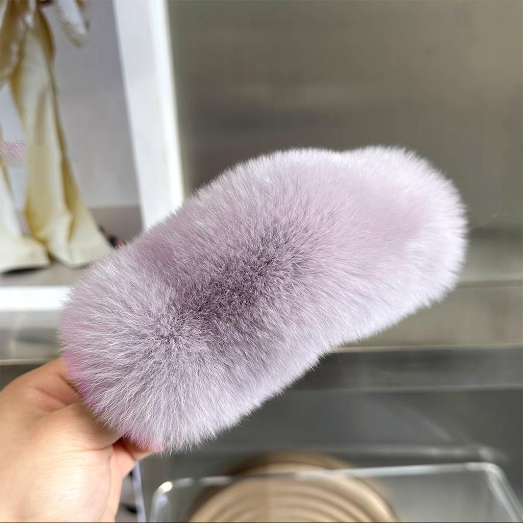 16cm Rex Rabbit Hair Clip Black Pink Large Size Hairpin Barrettes For Women Girls Ponytail Temperament Clamps Hair Accessories