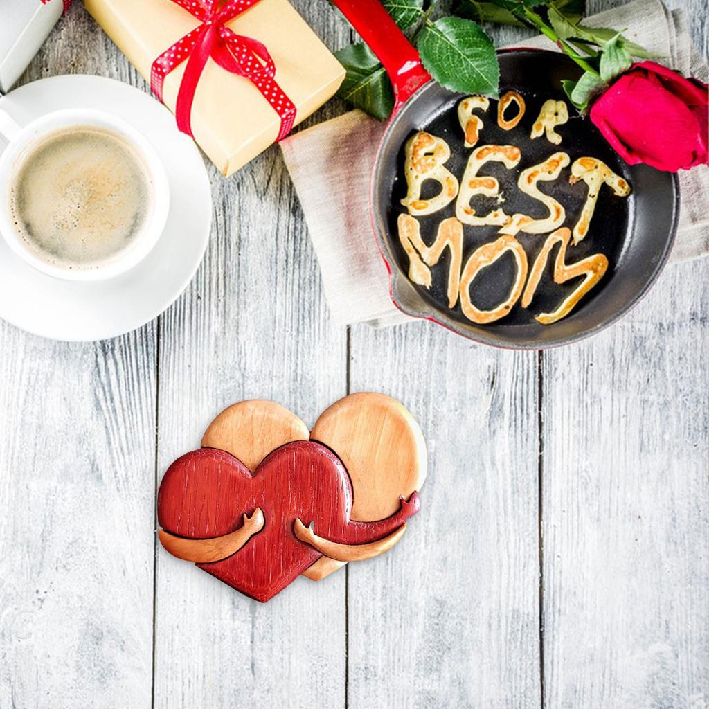 Dřevěné srdce Dekorativní ozdoba Srdce ve tvaru Řemeslný přívěsek Dárek ke Dni matek Valentýnu