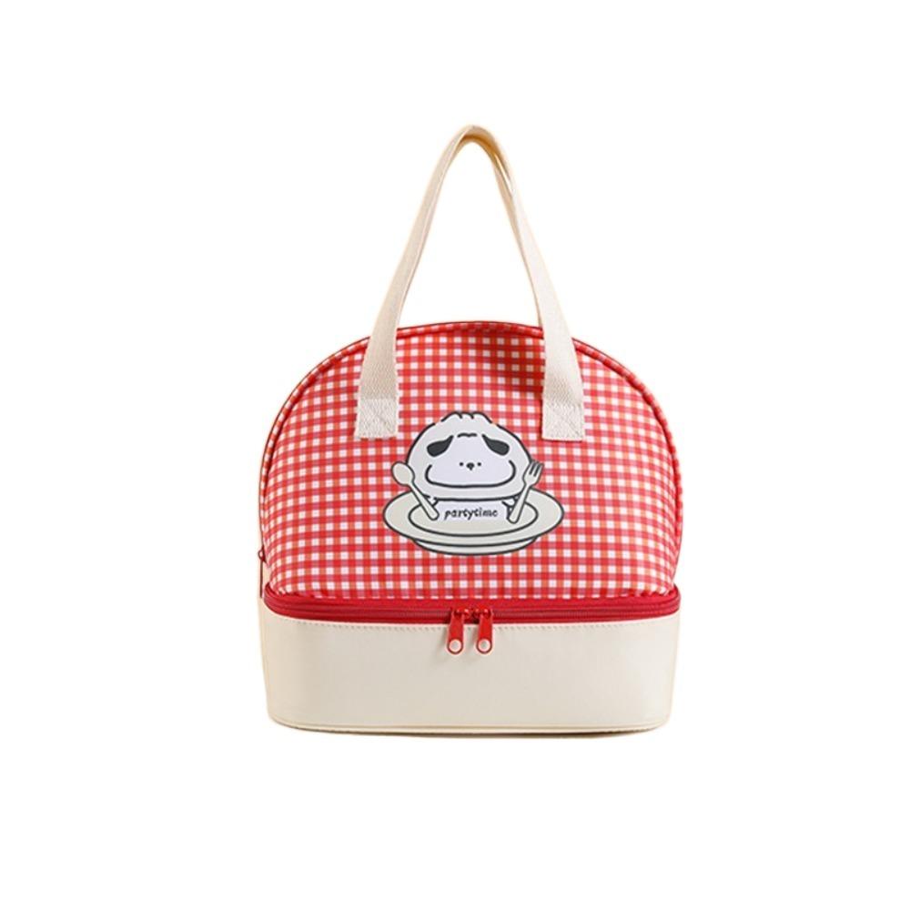 Double-layer Picnic   Bag Fresh-Keepin Insulated Tote Bag  for School Picnic Office