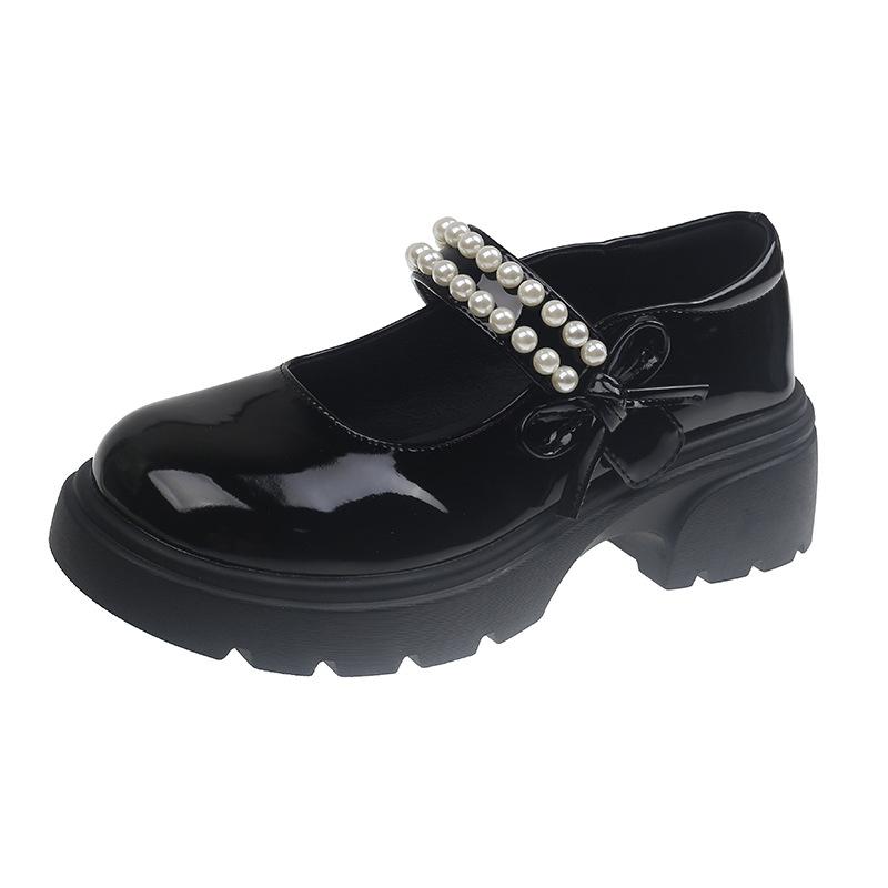 Fashion Hot Selling 2025 Thick Bottom Mary Jane Shoes Women Autumn New Pumps Fashion Pearl Retro Thick High Heel Loafers Women's Shoes