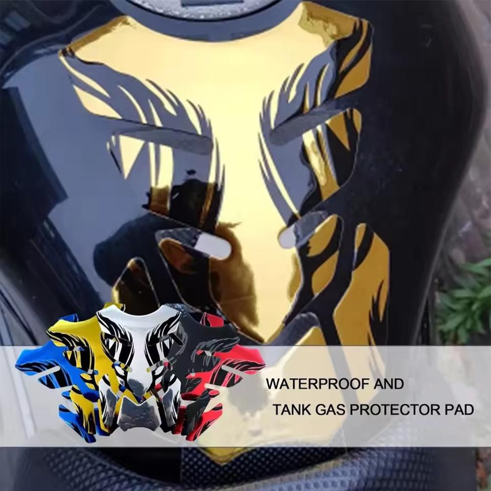 Motorcycle Tankpad Sticker Fishbone 3D Tank Pad Stickers Oil Gas Protector Cover Decoration Flame Motorcycle Accessories