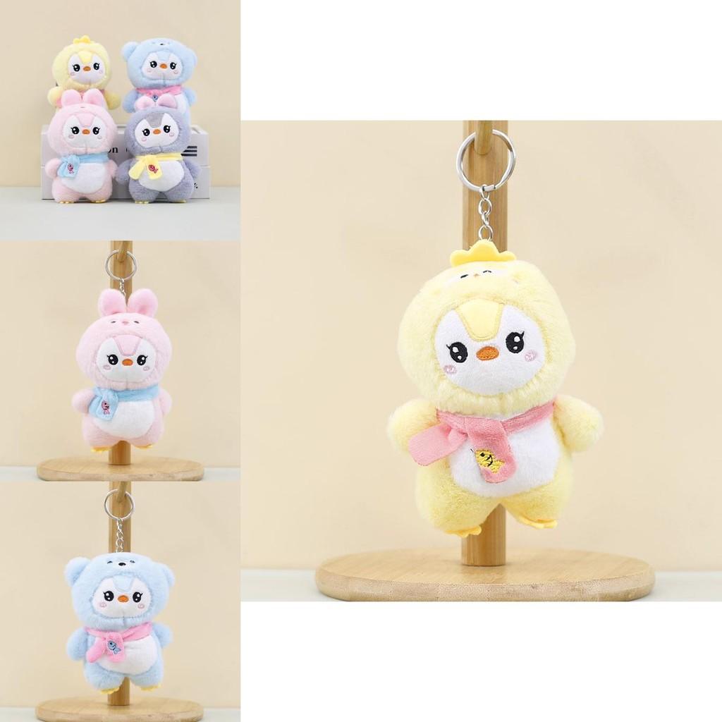 Chaveiro de Pelúcia Pinguim de Desenho Animado Adorável Coelho Urso Animal Brinquedo Ornamento