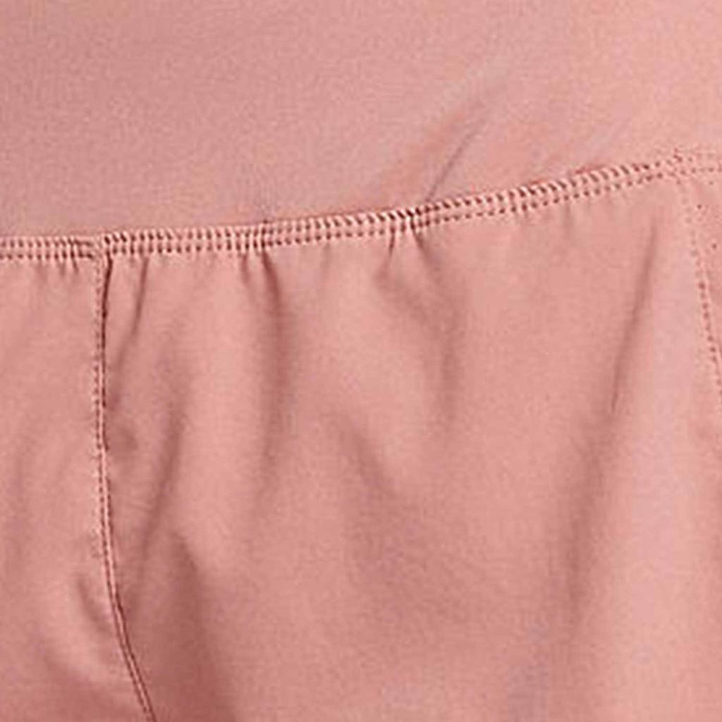 Nike Solid Color Logo Print Elastic Waist Training Straight Leg Shorts Women Shorts Pink 895810-685
