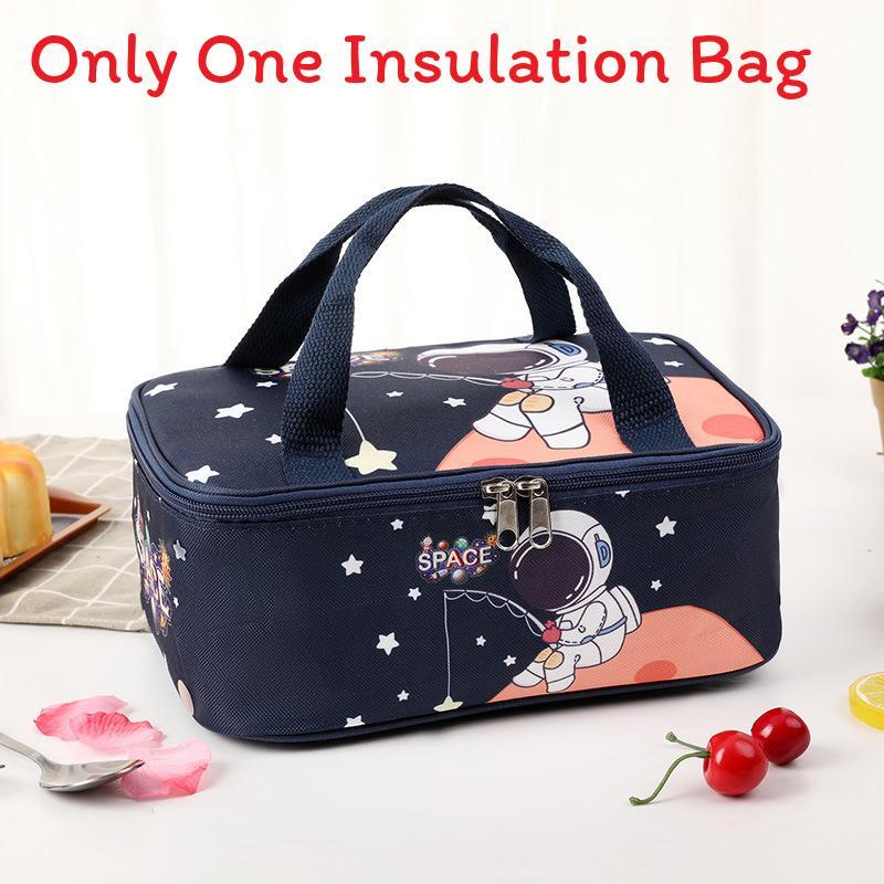 Cartoon Insulated Lunch Bag With Aluminum Foil For Students And Kids
