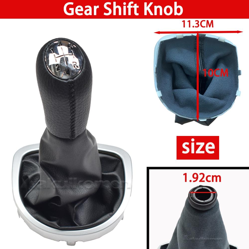 5 Speed Leather Gear Shift Knob Stick Gaiter Compatible with Renault Clio 3 III 2005 2006 2007 2008 2009 2010 2011 2012 Manual