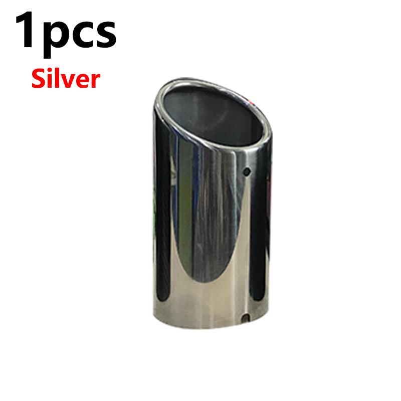 

70mm Stainless Steel Car Exhaust Muffler For VW Tiguan MK2 Golf 6 7 Mk7 Jetta Mk6 1.4T 1.6L Exhaust Tip Pipe 1pcs Silver