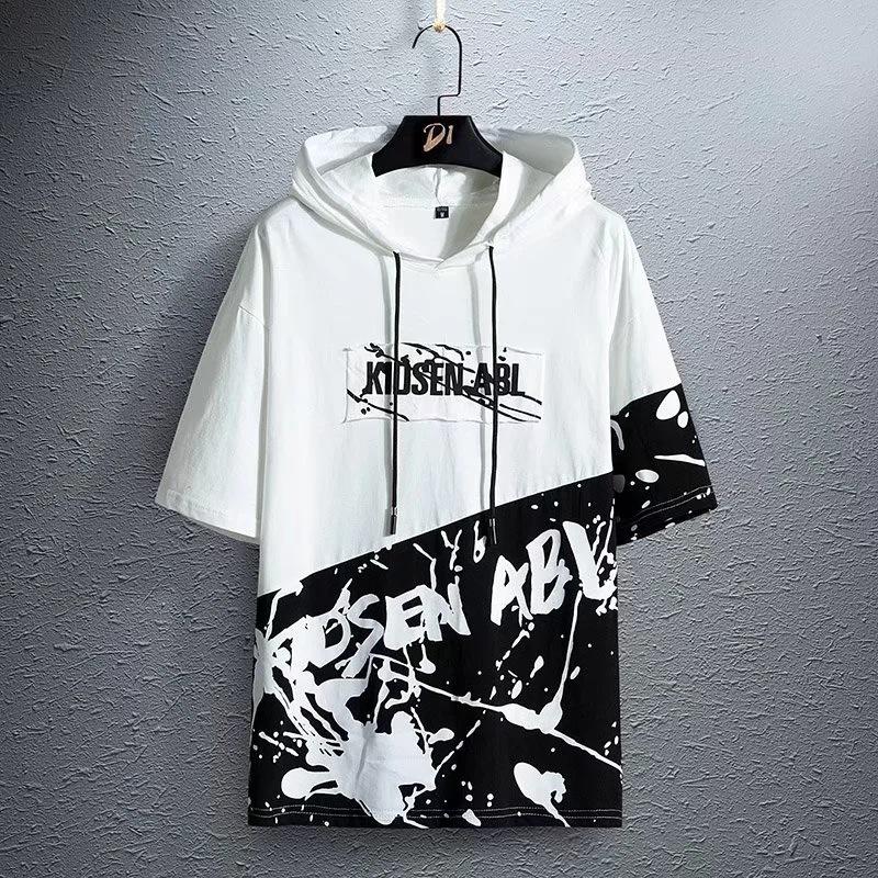 Modny Japoński Hip-Hop Luźny Męski Bluza z Kapturem - Długi Rękaw Wiosna/Lato Bluza