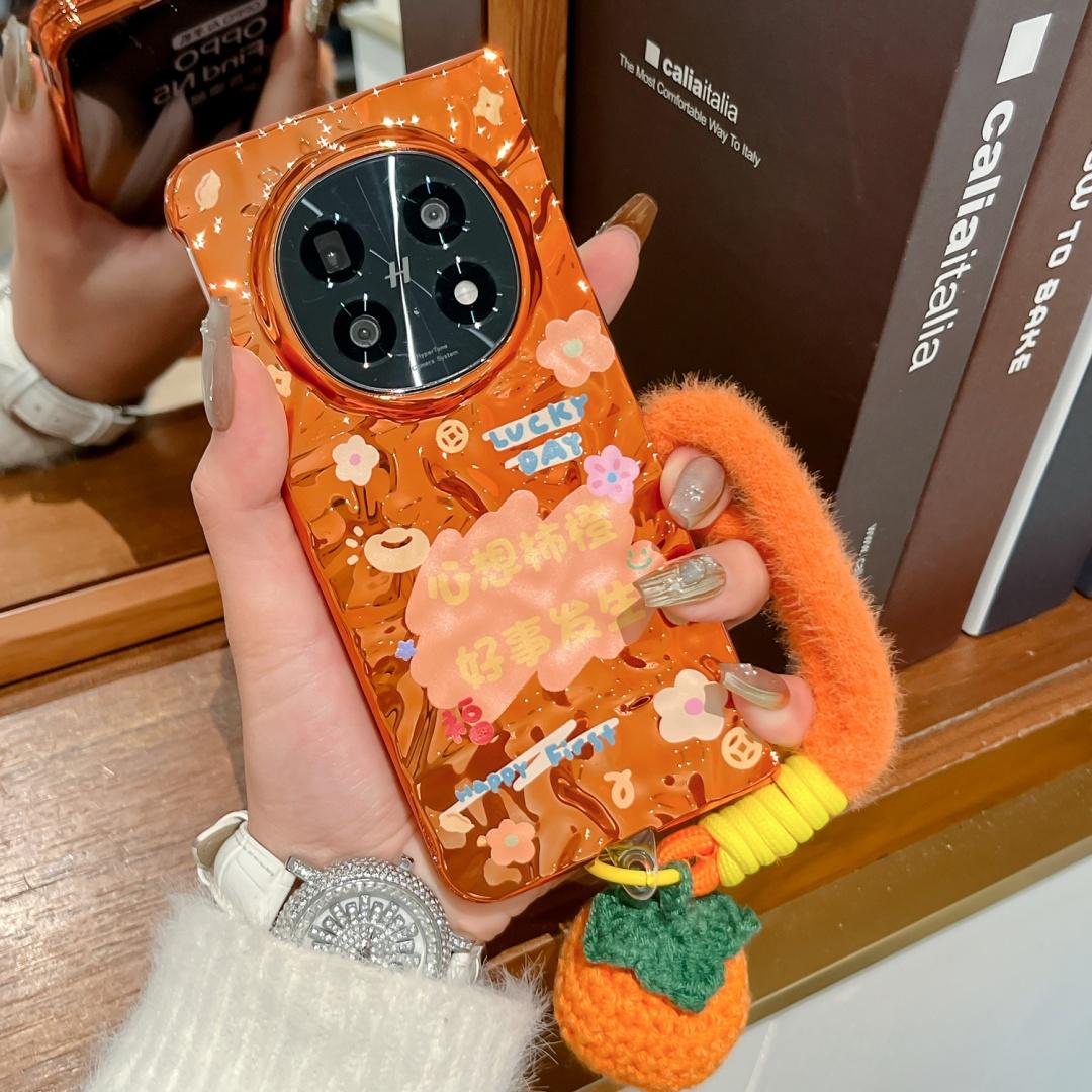 

For OPPO Find N5 Case Waves Orange Plated Good Design MobilThing Phone Cover With Bracelet OPPO Find N5