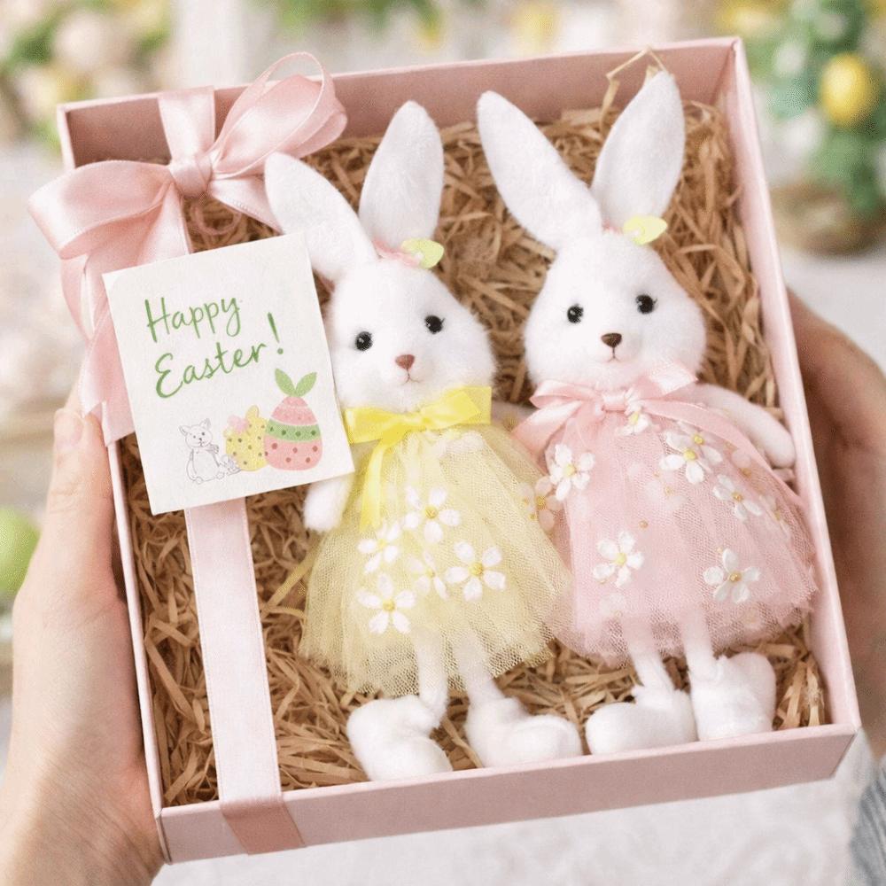 Multi-Color Hanging Rabbit Pendant Yarn Skirt Easter Bunny Doll Flower Dress Bunny Festive Gift