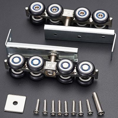 1 pár/sada Ocel válcovaná za studena Posuvné dřevěné dveře Skříň kování Sada kování Kolečka dvířek Válec 8 koleček Věšáky Válec