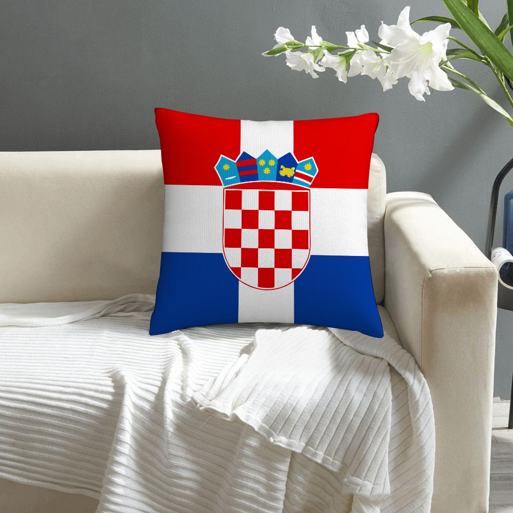 Republic of Croatia Pillow Case Sofa Decorative Home Double-sided Print Plush Square Throw Pillow Covers Cushion Decor Cover