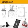 Waterproof Toggle Switch 12V DC 30A, Heavy Duty SPST 2 Pin On Off Switch with Mounting Panel, Boot Cover for Marine Automotive Car Boat RVs