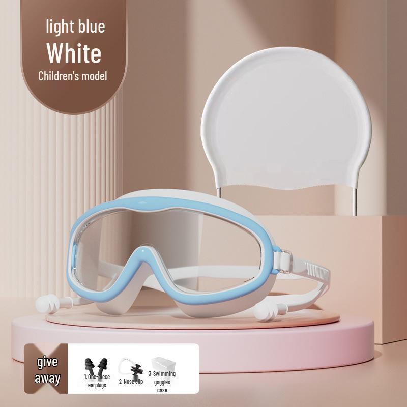 2025 Großrahmen Erwachsene & Kinder Anti-Beschlag Wasserdicht Schwimmbrille & Tauchkappen-Set