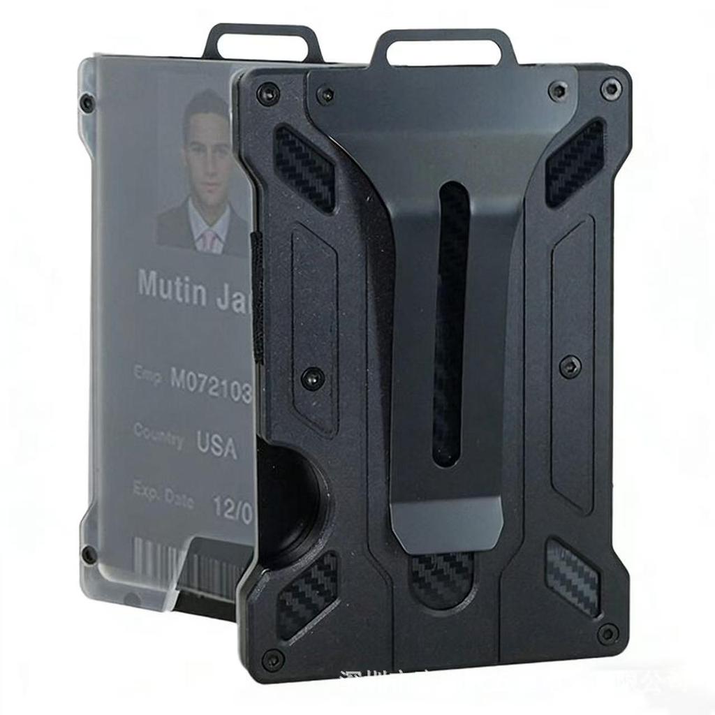 Nuovo stile Custodia Porta Badge Lavoro in Metallo RFID Trasparente con Clip