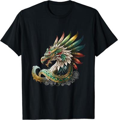Nuova Maglietta Limited Serpente Piumato Azteco Quetzalcoatl Mitologia Messicana Top Tee