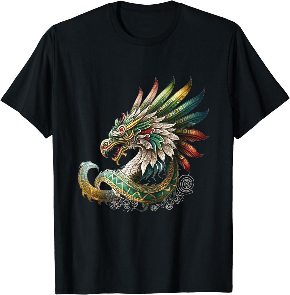 

New Limited Feathered Serpent Aztec Quetzalcoatl Mexican Mythology T-Shirt Tops Tee S