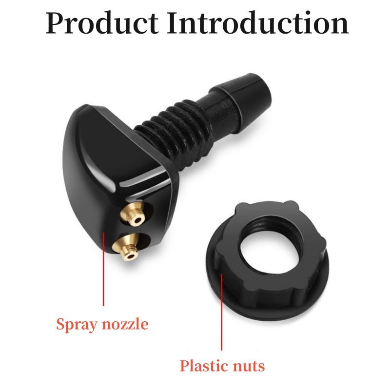 2Pcs Universal Front Windshield Washer Wiper Nozzle Sprayer Sprinkler Water Spout Outlet For Toyota Mazda Hyundai Car Accessorie