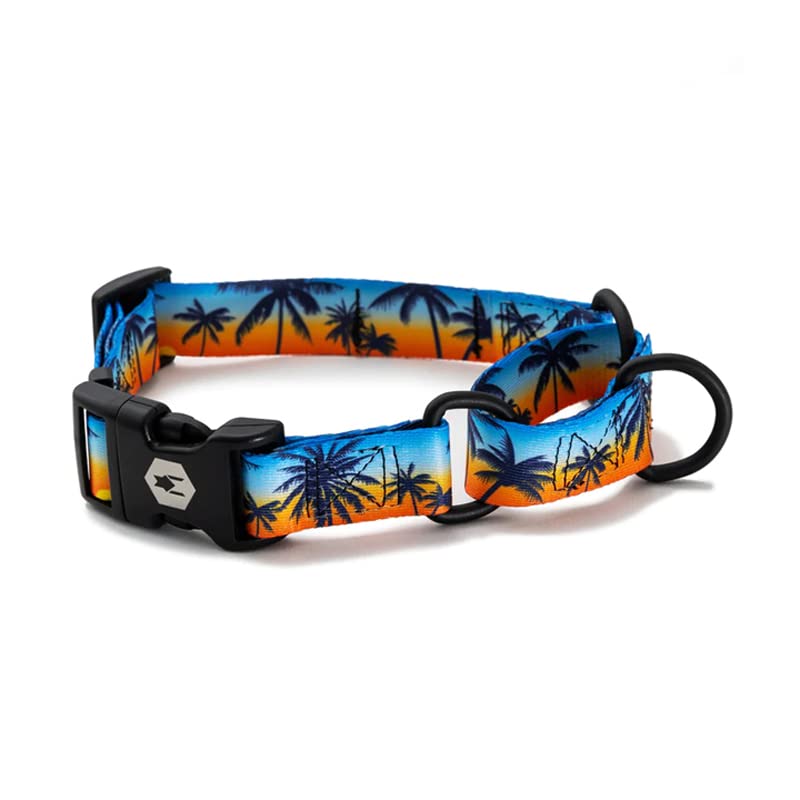 Ошейник-удав WOLFGANG MAN & BEAST SunsetPalms, Размер S, Ширина 1,6 см x Обхват шеи 25-35 см [Ошейник-удав/Полуудав для маленьких собак]