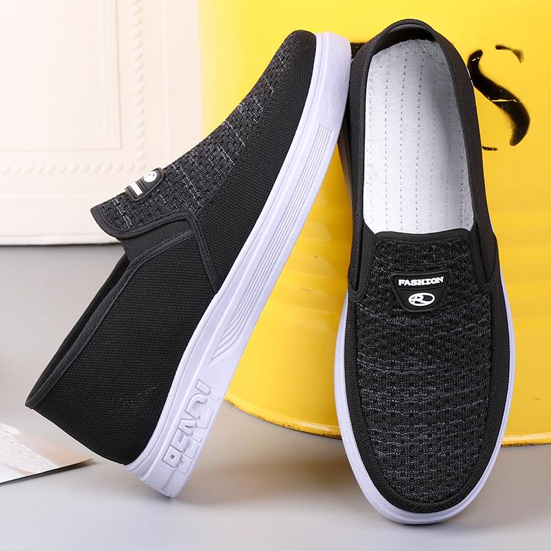 Students Middle-Aged And Elderly Casual Shoes Men'S Single Shoes Cloth Shoes Canvas One Pedal