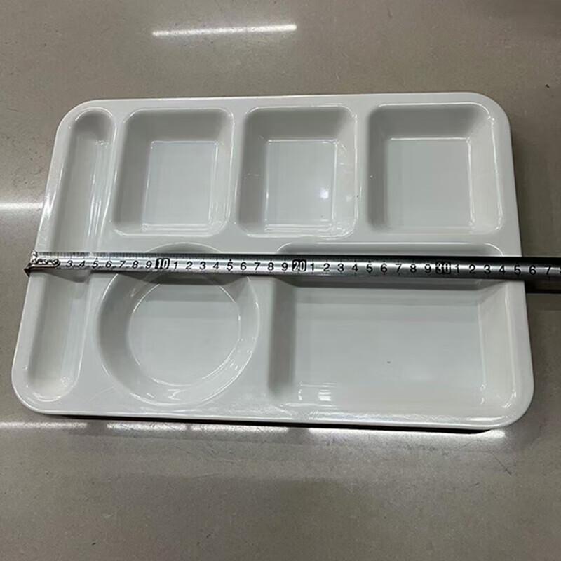 Thickened Melamine 6-Compartment Rectangular Fast Food Tray