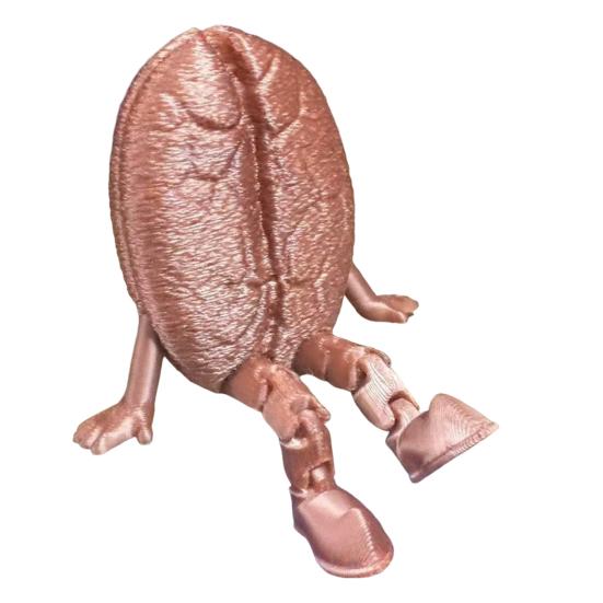 3D Printed Articulated Coffee Cup Figure Movable Joint Desk Statue Cute Coffee Bean B