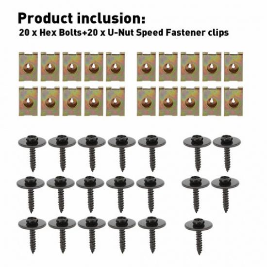 For BMW E21 E30 E36 E46 E90 E91 E92 E93 Screws Body Fender Bumper Retainer Black