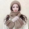 Winter Knitted Hat Kangkang Thickened One Piece Women's Warm Squirrel Fleece Lined Wool Hat Windproof Snow Hat