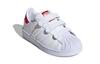adidas Originals SUPERSTAR CF C Lace Up Breathable Low Top Kids' Skateboarding Shoes White Red FX7170