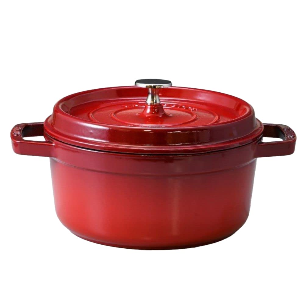 STAUB Pico Cocotte Round 22cm Cast Iron Enamel Pot Cookware Kitchen Supplies Cherry 1102206 2.6L 40509-825-0 [Product]
