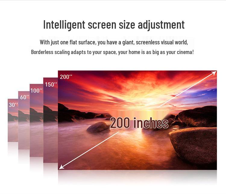 DLP 4K 3D HD Mini Projector with Mobile Connectivity, 2+32G