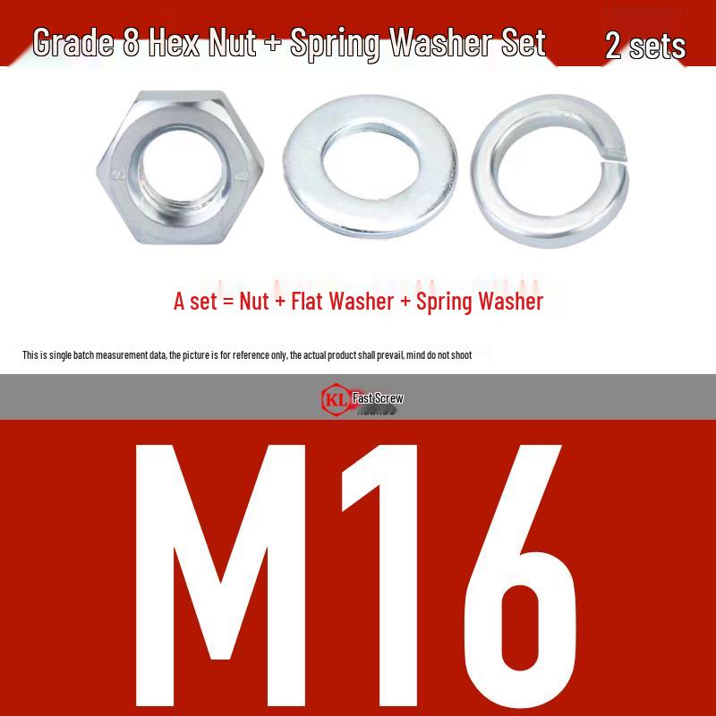 Galvanized Hex Nuts, Flat Washers, Spring Washers in M2-M48, Blue and White Zinc Coated