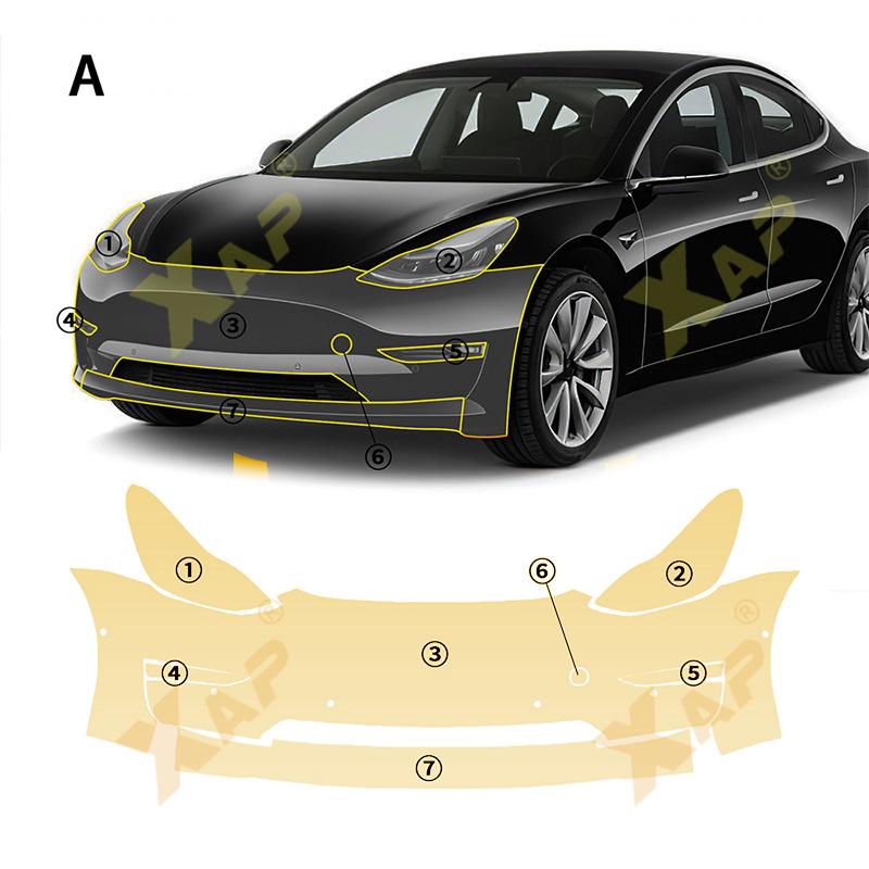 Tsela Model 3 Transparent TPU Protective Film: Anti-Yellowing, Anti-Scratch, Anti-Fouling, Self-Healing.