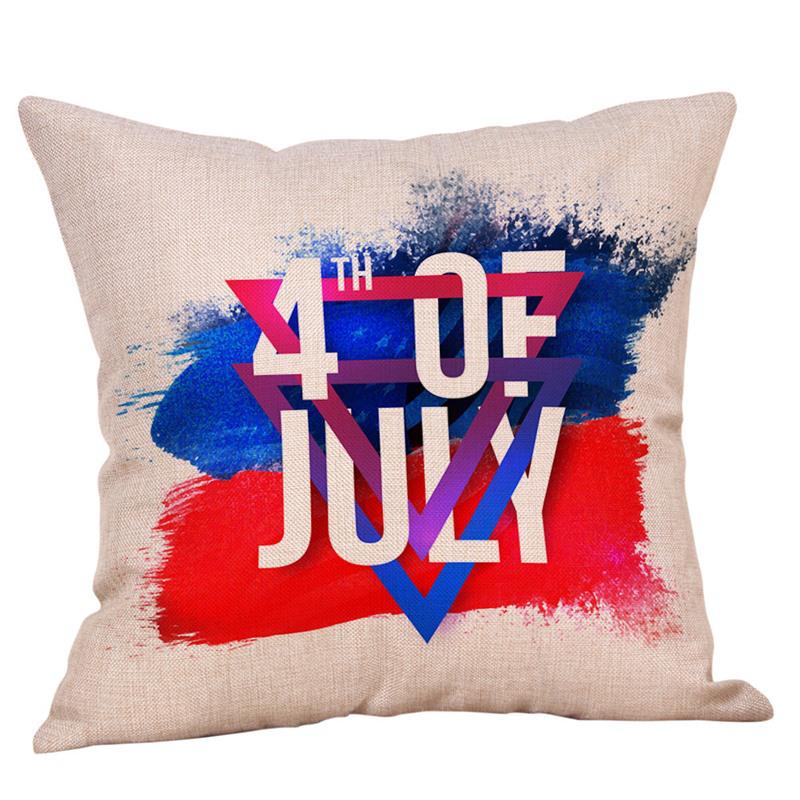 Independence Day Linen Pillowcase - Polyester Sofa and Car Cushion