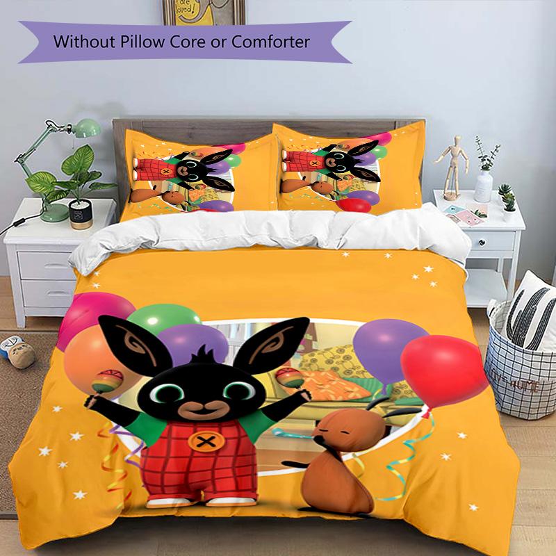 3pcs Bing Pattern Bedding Set Duvet Cover Set Includes Duvet Cover &pillowcases, Perfect All Season Bedroom Decoration & Gift