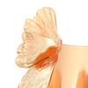 Woman Metal Floral Wide Open Bangle Bracelet Adjustable Jewelry Electroplating Process Minimalist