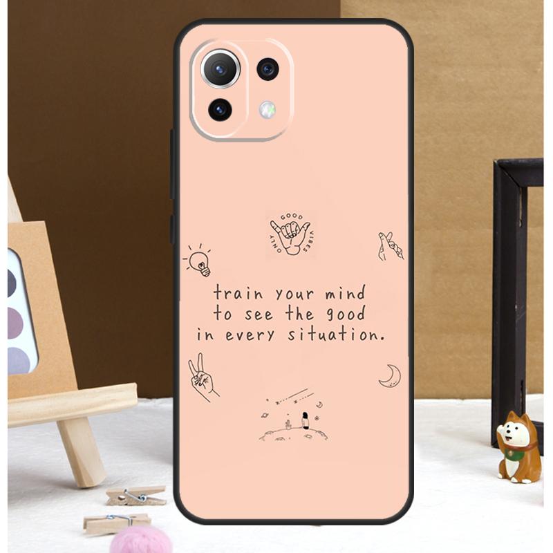 Positive Good Vibe Quote Case For POCO M6 X3 X5 X6 Pro F3 F5 M5s Cover For Xiaomi 13T 12T 11T 14 Pro 12 13 Lite Case