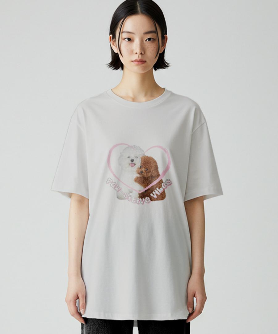 Match Glove Positive Vibe Oversized Tee (Beige) Wh/Free