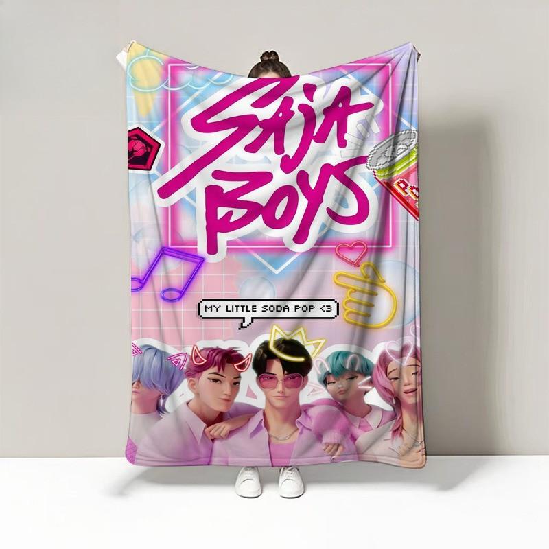 Sajaboys Kpop Printing Blanket for Home Fleece Plush Hunters Flannel Blankets