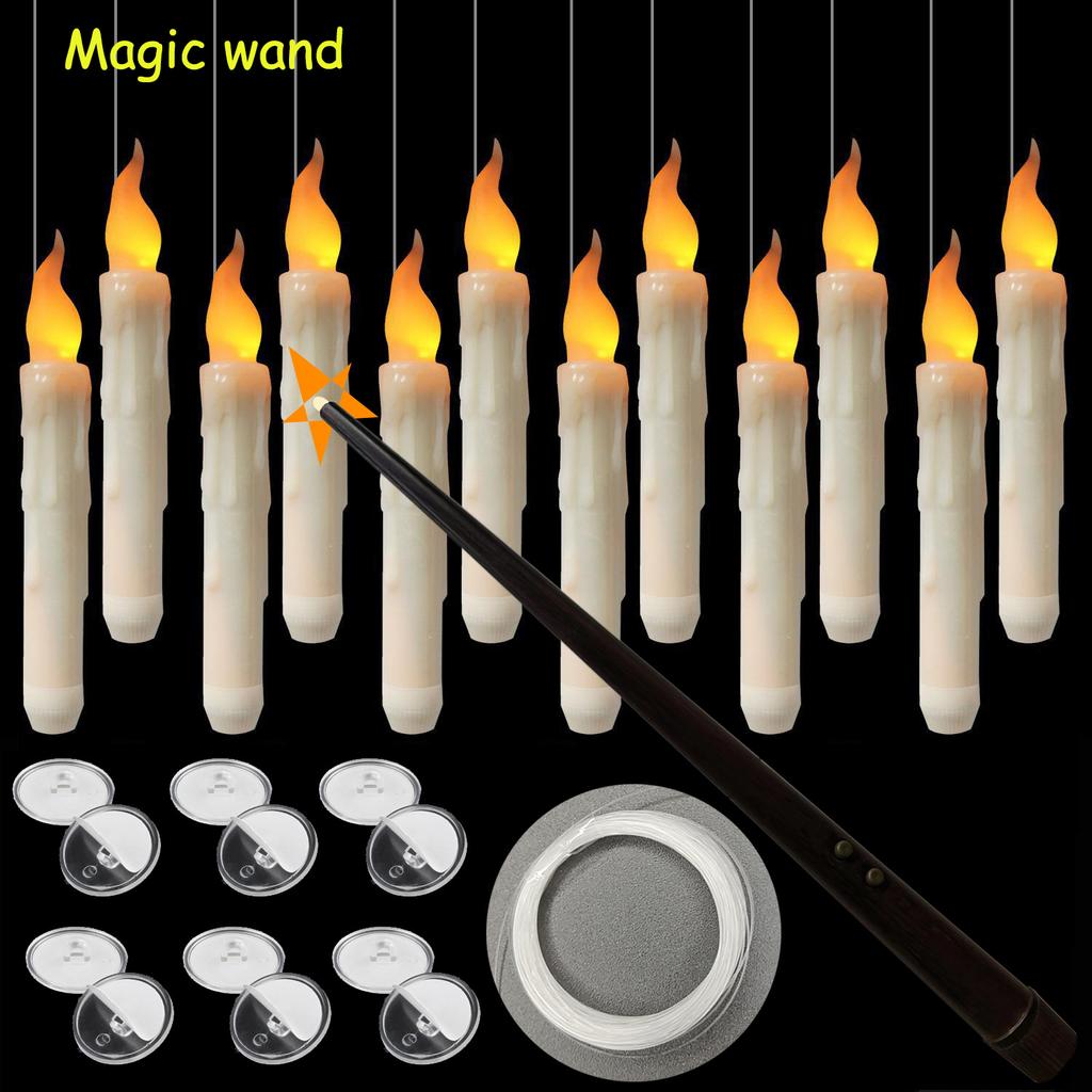 6/12PCS Christmas LED Flameless Candles Remote Control Floating Candles for Party Church Halloween Home Decoration