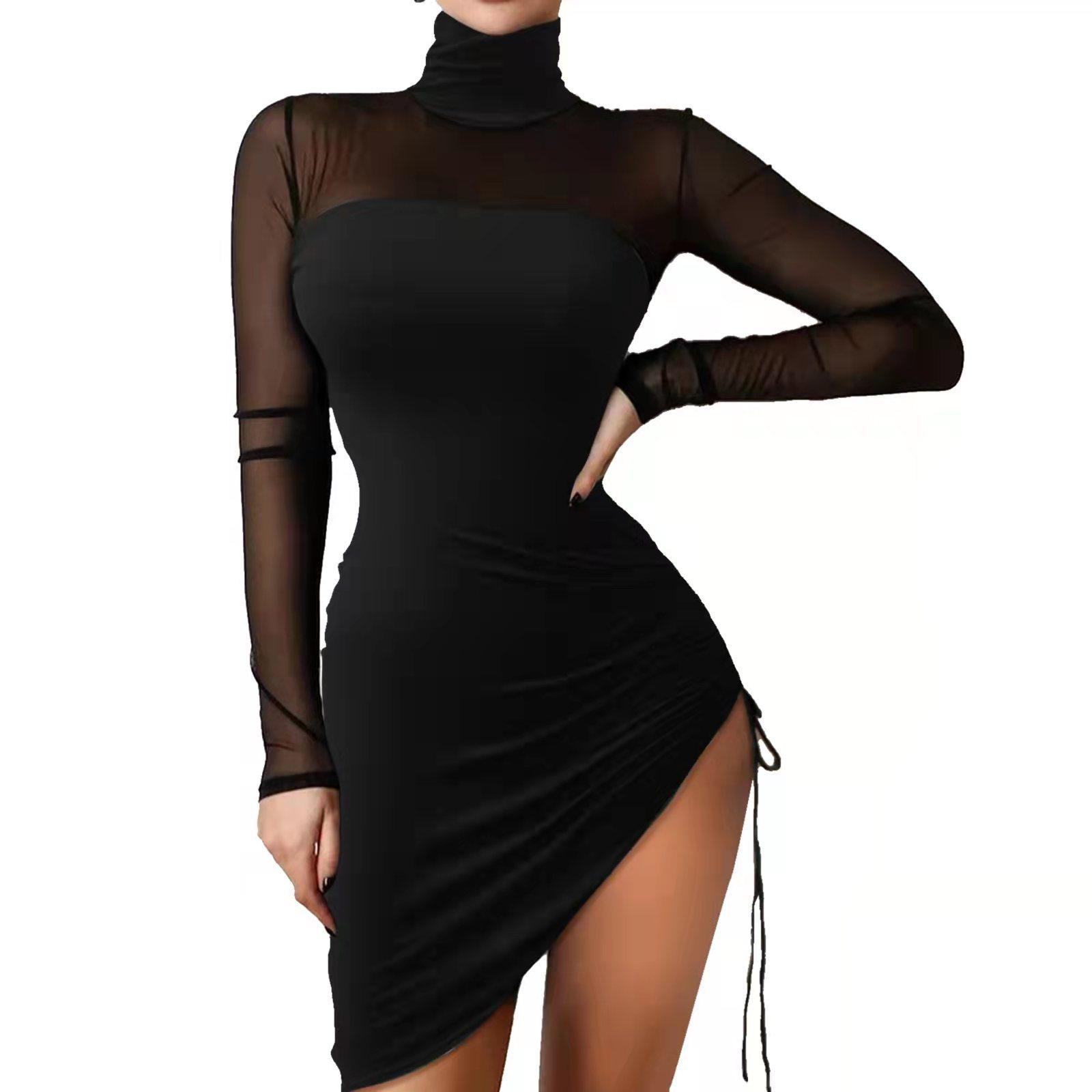 AIEOE Damesjurk, strakke sexy mini buis clubcocktailfeestjurk met accent op de figuur, rugvrij, met open schouders, elegant, maat XS-L, rood, L