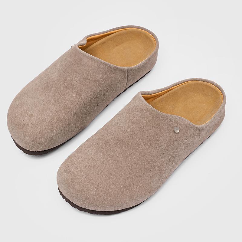 Suede Leather Men Casual Shoes Luxury Brand Formal Man Loafers Moccasins Breathable Slip on Muller Shoes Male Half Drag Slippers