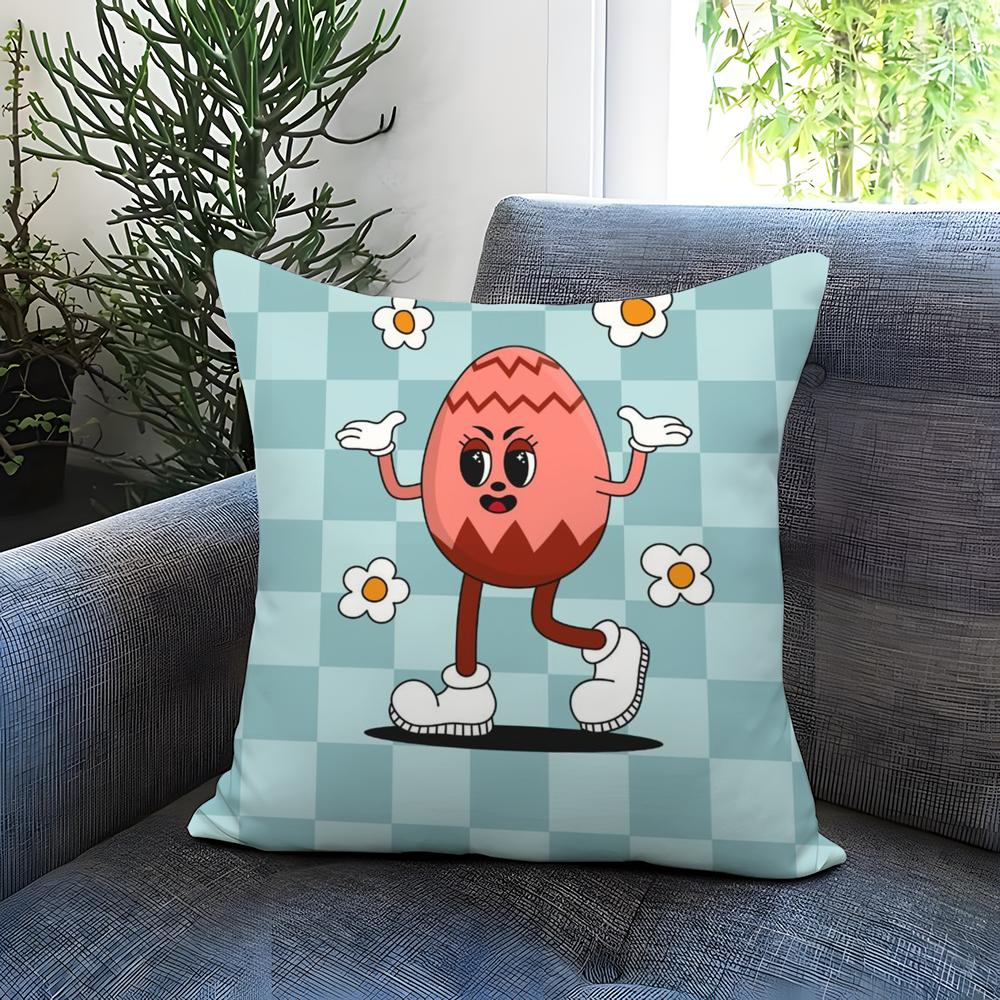 Easter Day Cushion Cover Comfortable Reversible Pillow Cover Ideal for Car Sofa Bedroom & Beyond