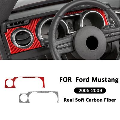 Für Ford Mustang 2005-2009 Kohlefaser Auto Armaturenbrett Panel Lüftungsauslass Rahmen Dekorationsaufkleber Auto Innenzubehör