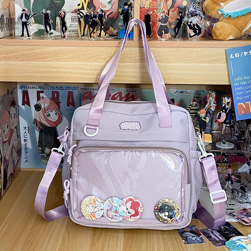 High value One shoulder Crossbody Bag Commuting Bar Pain Bag Female Large Capacity Handbag Junior High School Student Class Tutoring Bag