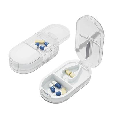 With Invisible Storage Box Cutting Pill Case Portable Dustproof Powder Tablet Grinder Mini 2 In 1 Medicine Splitter Box Pills