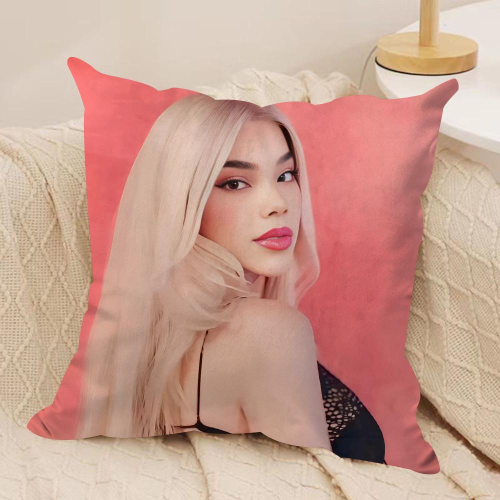 Singer KKenia OS Pink Aura Cushion Cover Silky Short Plush Invisible Zipper Dustproof Sofa Pillow Case for Home Decor