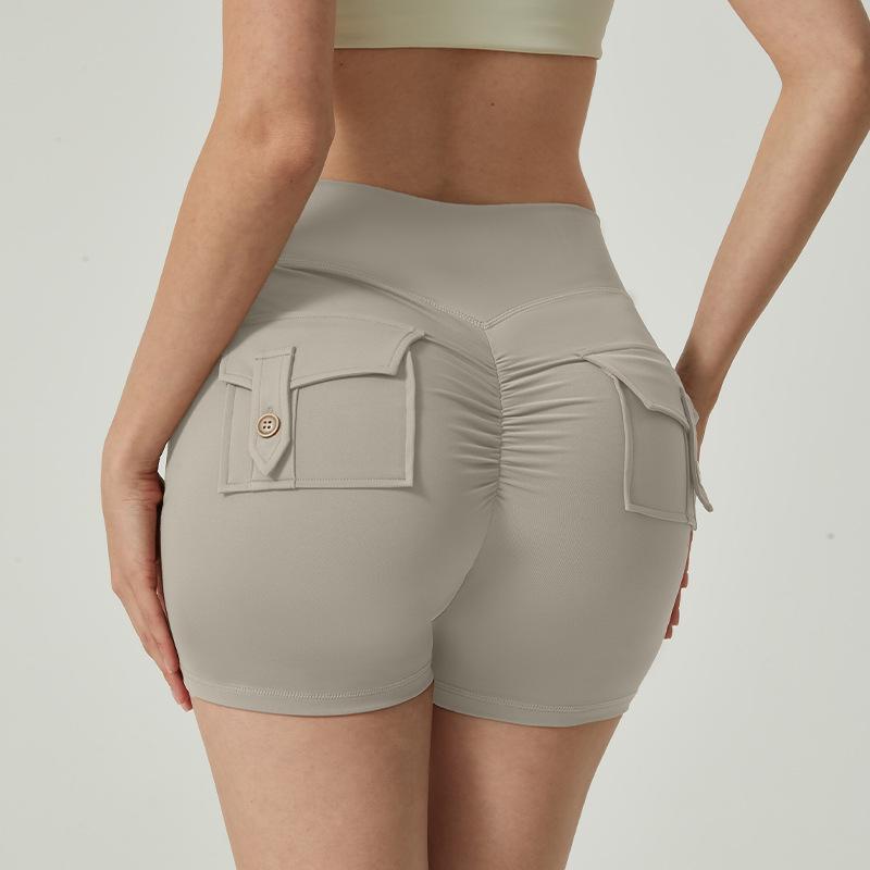 

Women s Low Waist Butt Lifting Yoga and Running Shorts - Nude Feel Fitness and Sports Shorts L