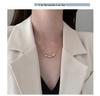 S925 Sterling Silver Gold Square Necklace: Minimalist Sugar Cube Clavicle Chain for Women, Light Luxury Design for Spring/Summer